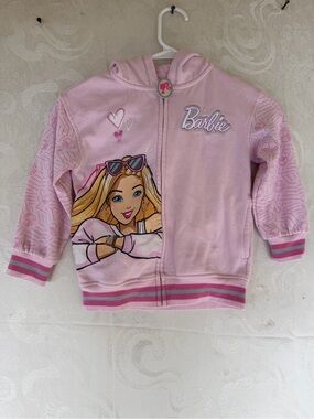 Barbie Girls' Pink Zip-Up Hoodie